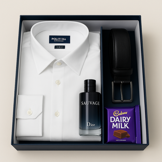 Luxury Men’s Gift Box – Shirt, Perfume, Belt & Chocolate | TrendyNest Canada to srilanka 🇨🇦❤️🇱🇰
